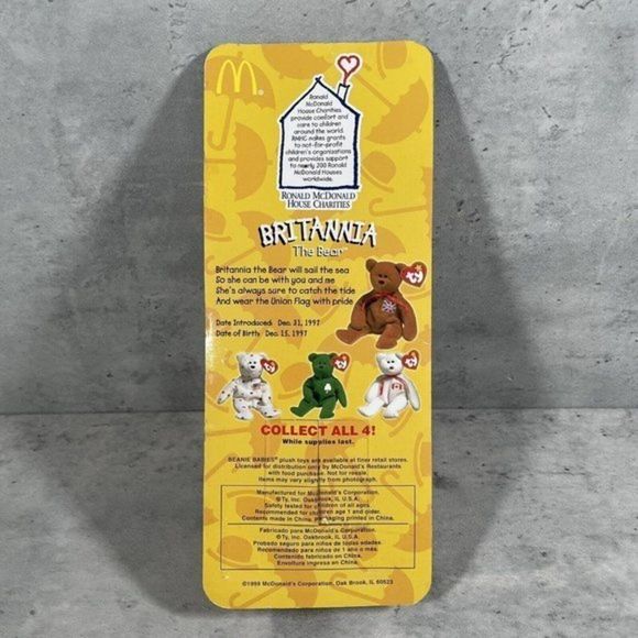 NEW Vtg Ty McDonalds Teenie Beanie 1999 Britannia The Bear RARE - Picture 4 of 5